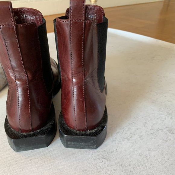 Alexander McQueen Burgundy Square Sole Chelsea boots Us 6 36 - Picture 6 of 7